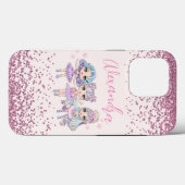 Niedlicher Glitzer Dolls Mädchenname auf Rosa Case-Mate iPhone Hülle (Rückseite (Horizontal))