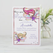 Niedlicher Glitzer Fairy Party Einladung (Stehend Vorderseite)