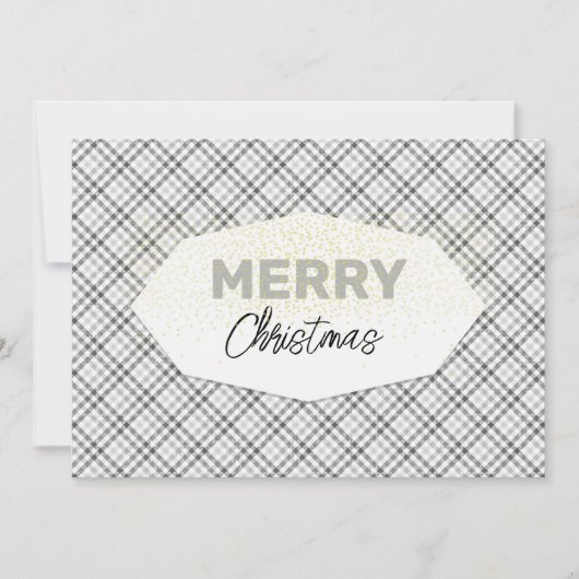 Niedlicher Glitzer Frohe Weihnachten Tartan Gray W (Vorderseite)