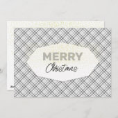 Niedlicher Glitzer Frohe Weihnachten Tartan Gray W (Vorne/Hinten)