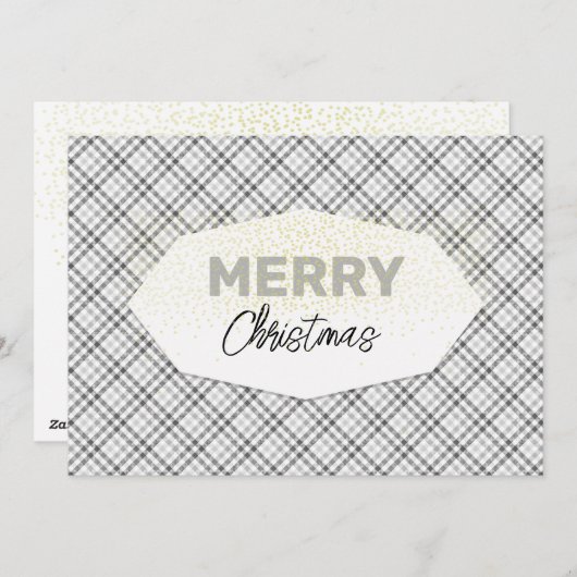 Niedlicher Glitzer Frohe Weihnachten Tartan Gray W (Vorne/Hinten)