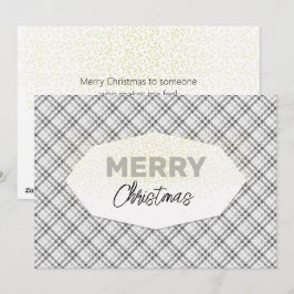 Niedlicher Glitzer Frohe Weihnachten Tartan Gray W