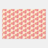 Niedlicher Glitzer Herz rosa Blau Beige Geschenkpapier Set (Vorderseite 3)