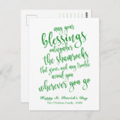 Niedlicher Glitzer Irish Sessing St. Patrick's Day Postkarte (Vorne/Hinten)