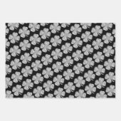 Niedlicher Glitzer Lucky Clover Pink Black Beige Geschenkpapier Set (Vorderseite 3)