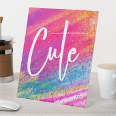 Niedlicher Glitzer Mehrfarbiger Sparkle Shine Glam Sockelschild (In Situ)