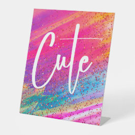 Niedlicher Glitzer Mehrfarbiger Sparkle Shine Glam Sockelschild