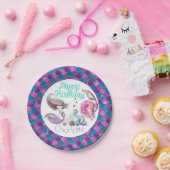 Niedlicher Glitzer Mermaids mit Individuelle Name Pappteller (Party)