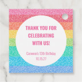 Niedlicher Glitzer Rainbow Custom Geburtstag Viele Geschenkanhänger (Rückseite)