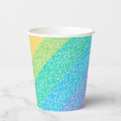 Niedlicher Glitzer Rainbow - farbenfroher Brauch z Pappbecher (Rückseite)