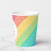 Niedlicher Glitzer Rainbow - farbenfroher Brauch z Pappbecher (Links)