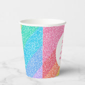 Niedlicher Glitzer Rainbow - farbenfroher Brauch z Pappbecher (Rechts)