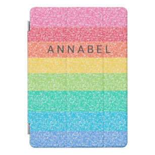 Niedlicher Glitzer Regenbogenstreifen farbenfrohe  iPad Pro Cover