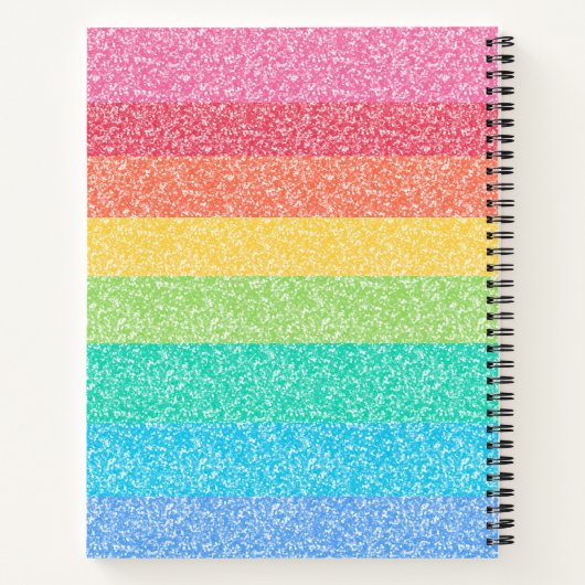 Niedlicher Glitzer Regenbogenstreifen Farbenzeichn Notizblock (Rückseite)