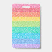 Niedlicher Glitzer Regenbogenstreifen Farbiger Ind Ausweis (Rückseite)
