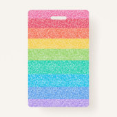 Niedlicher Glitzer Regenbogenstreifen Farbiger Ind Ausweis (Rückseite)