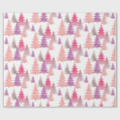 Niedlicher Glitzer Rosa Weihnachtsbaummuster Geschenkpapier (Flach)