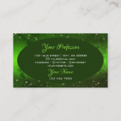 Niedlicher Glitzer-Sterne-Monogramm mit grünem Mar Visitenkarte (Rückseite)