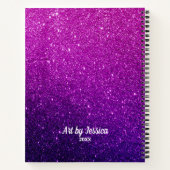 Niedlicher Glitzer Unicorn Artist Sketchbook Notizblock (Rückseite)
