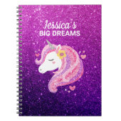 Niedlicher Glitzer Unicorn Foto Journal Notizblock (Vorderseite)