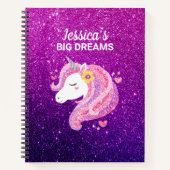 Niedlicher Glitzer Unicorn Journal-Notebook Notizblock (Vorderseite)