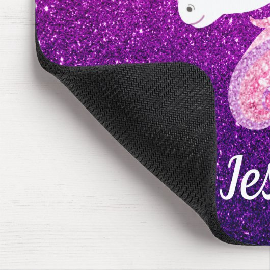 Niedlicher Glitzer Unicorn Mousepad (Ecke)