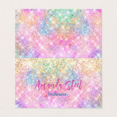 Niedlicher Glitzer Visitenkarten (Außenseite Aufgefaltet)