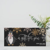 Niedlicher Glitzer Weihnachten Schneeflocken Pingu (Stehend Vorderseite)