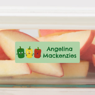 Niedlicher Glockenpfeffer Capsicum Gesang personal Etiketten