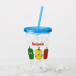 Niedlicher Glockenpfeffer capsicum trio singend Ca Acryltrinkbecher