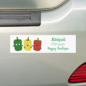 Niedlicher Glockenpfeffer capsicum trio singend Ca Autoaufkleber (Auf Auto)