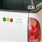 Niedlicher Glockenpfeffer capsicum trio singend Ca Autoaufkleber (Auf Lkw)