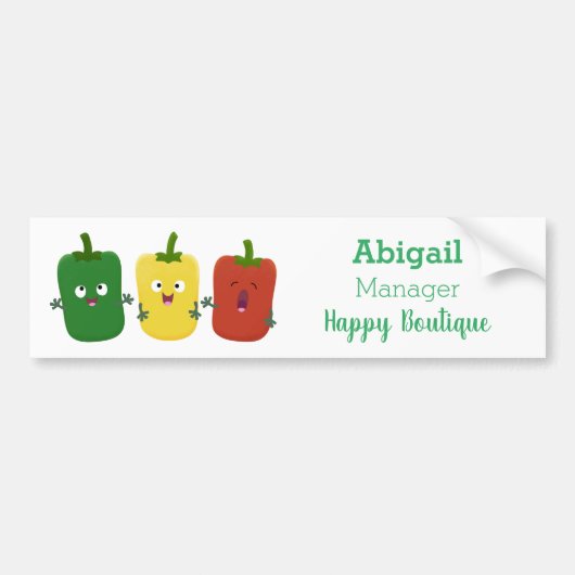 Niedlicher Glockenpfeffer capsicum trio singend Ca Autoaufkleber (Vorne)
