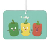 Niedlicher Glockenpfeffer capsicum trio singend Ca Autolufterfrischer (Vorderseite)