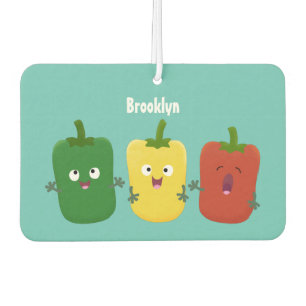 Niedlicher Glockenpfeffer capsicum trio singend Ca Autolufterfrischer