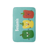 Niedlicher Glockenpfeffer capsicum trio singend Ca Badematte (Vorderseite Vertikal)