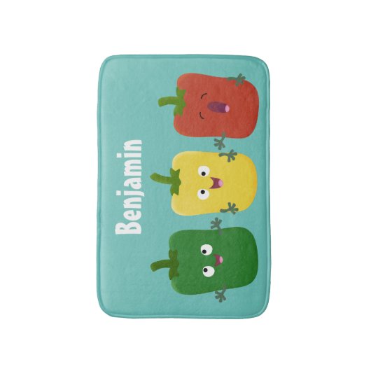 Niedlicher Glockenpfeffer capsicum trio singend Ca Badematte (Vorderseite Vertikal)