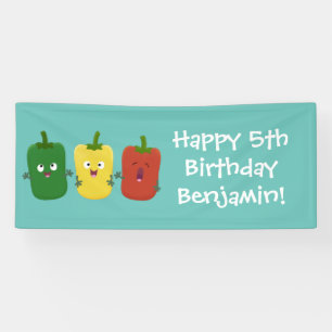 Niedlicher Glockenpfeffer capsicum trio singend Ca Banner