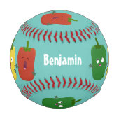 Niedlicher Glockenpfeffer capsicum trio singend Ca Baseball (Vorderseite)