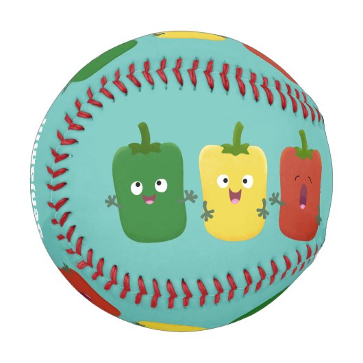 Niedlicher Glockenpfeffer capsicum trio singend Ca Baseball (Vorderseite Links)