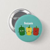 Niedlicher Glockenpfeffer capsicum trio singend Ca Button (Vorne & Hinten)