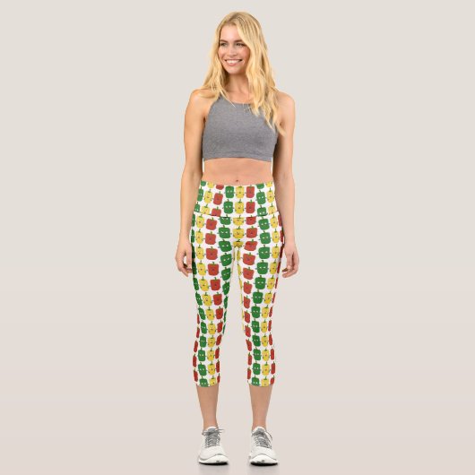 Niedlicher Glockenpfeffer capsicum trio singend Ca Capri Leggings (Vorderseite)
