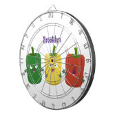 Niedlicher Glockenpfeffer capsicum trio singend Ca Dartscheibe (Vorderseite rechts)