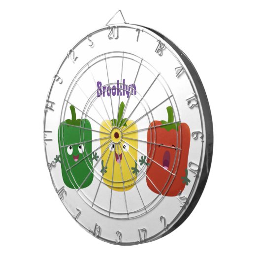 Niedlicher Glockenpfeffer capsicum trio singend Ca Dartscheibe (Vorderseite rechts)