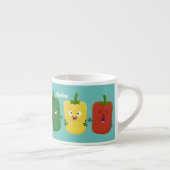 Niedlicher Glockenpfeffer capsicum trio singend Ca Espressotasse (Rechts)