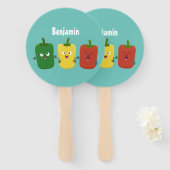 Niedlicher Glockenpfeffer capsicum trio singend Ca Fächer (Vorne und Hinten)