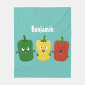 Niedlicher Glockenpfeffer capsicum trio singend Ca Fleecedecke (Vorderseite)