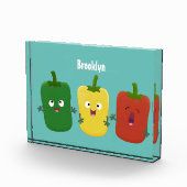 Niedlicher Glockenpfeffer capsicum trio singend Ca Fotoblock (Rechts)