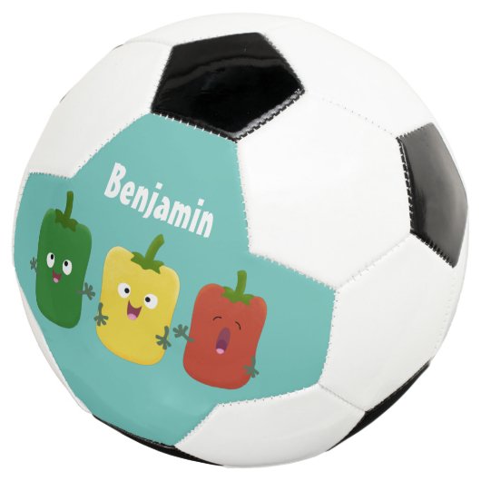 Niedlicher Glockenpfeffer capsicum trio singend Ca Fußball (Dreiviertel)