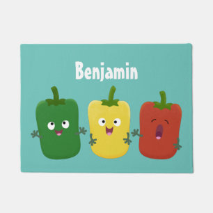 Niedlicher Glockenpfeffer capsicum trio singend Ca Fußmatte
